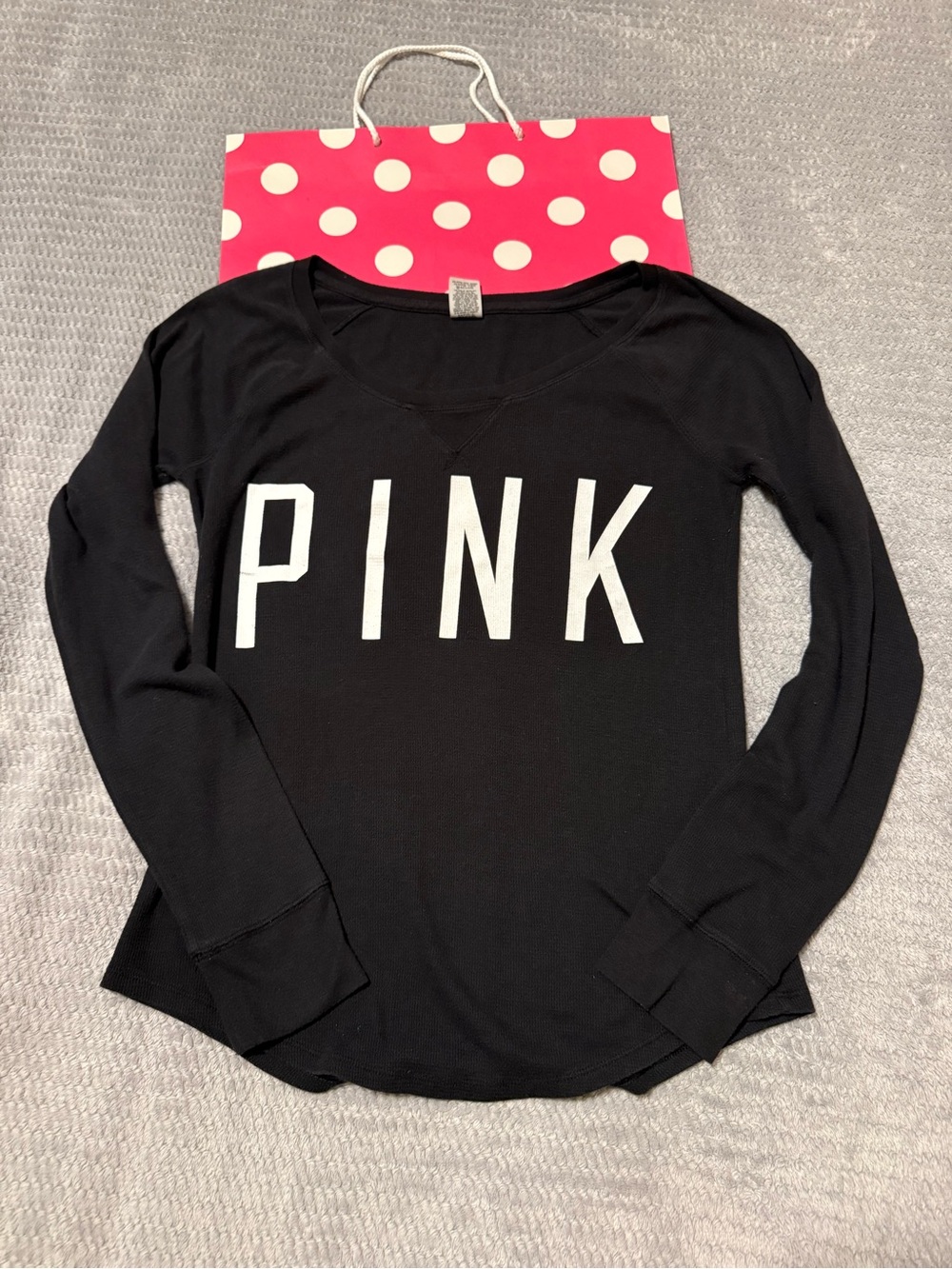 PINK Victoria's Secret Thermal Long-Sleeve Black top